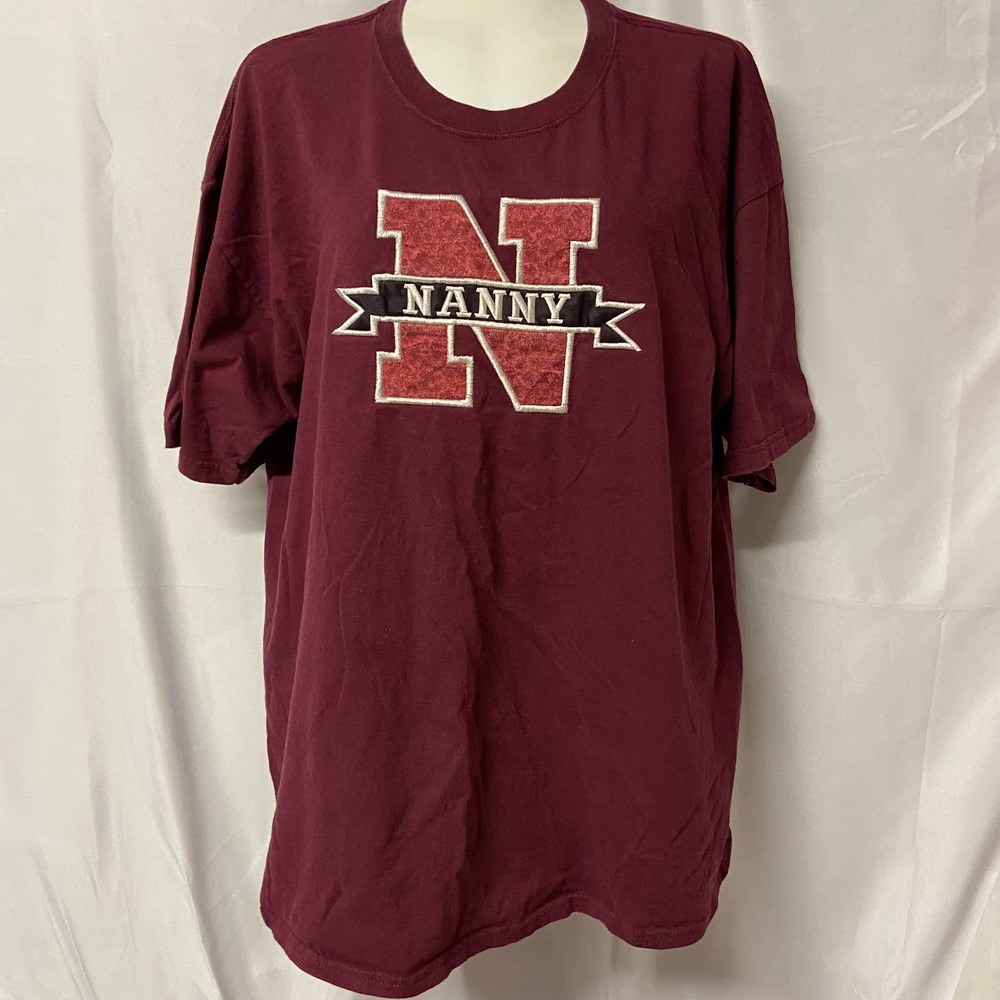 Gildan T Shirt XL Nanny Maroon Color Grandma Shirt
